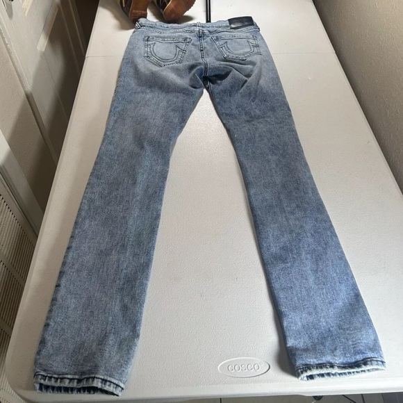 True Religion Men Size 28 Blue Jeans Billy Super T Skull Limited Edition - Picture 6 of 11